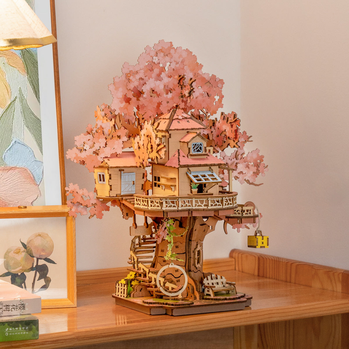 Rolife 3D Wooden Puzzle - Sakura Tree House - Image 7