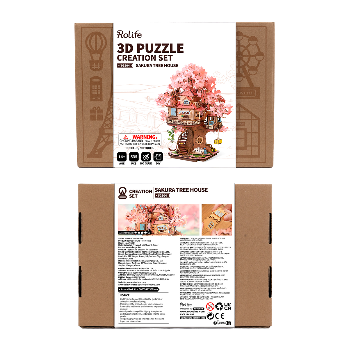 Rolife 3D Wooden Puzzle - Sakura Tree House - Image 5