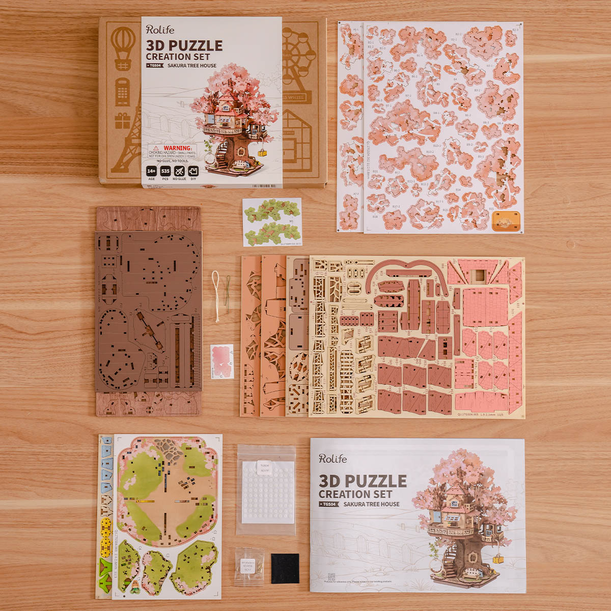 Rolife 3D Wooden Puzzle - Sakura Tree House - Image 6
