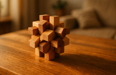 wooden 3D puzzle model